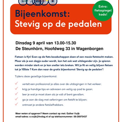 Stevig op de pedalen flyer Wagenborgen 9 april