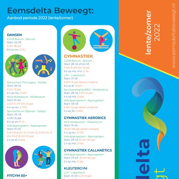 Flyer Eemsdelta Beweegt Lente Zomer 2022