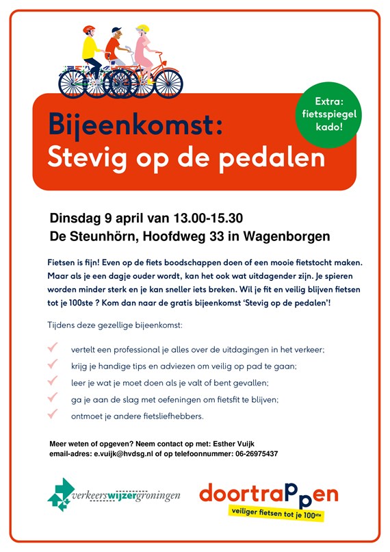 Stevig op de pedalen flyer Wagenborgen 9 april